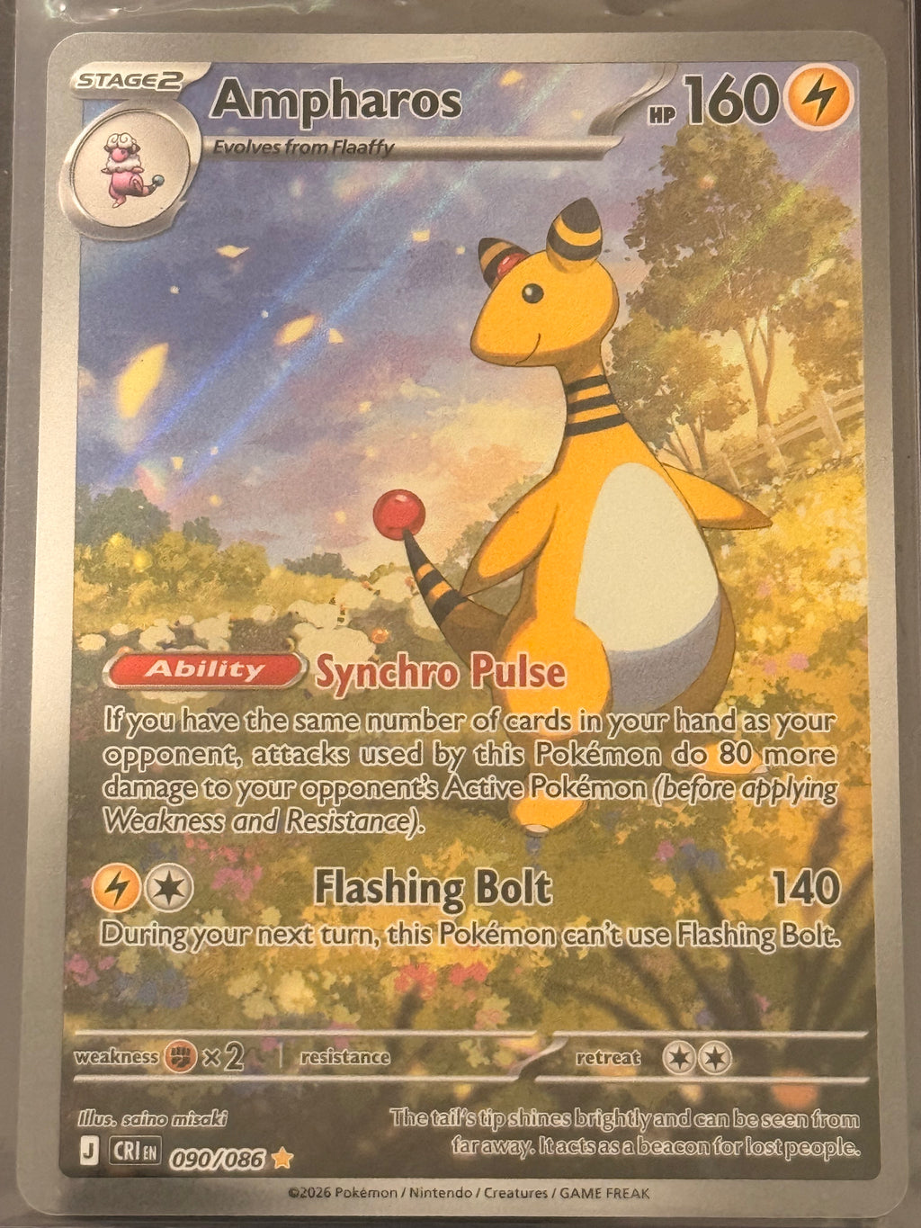 Ampharos #090/086 Illustration Rare Chaos Rising