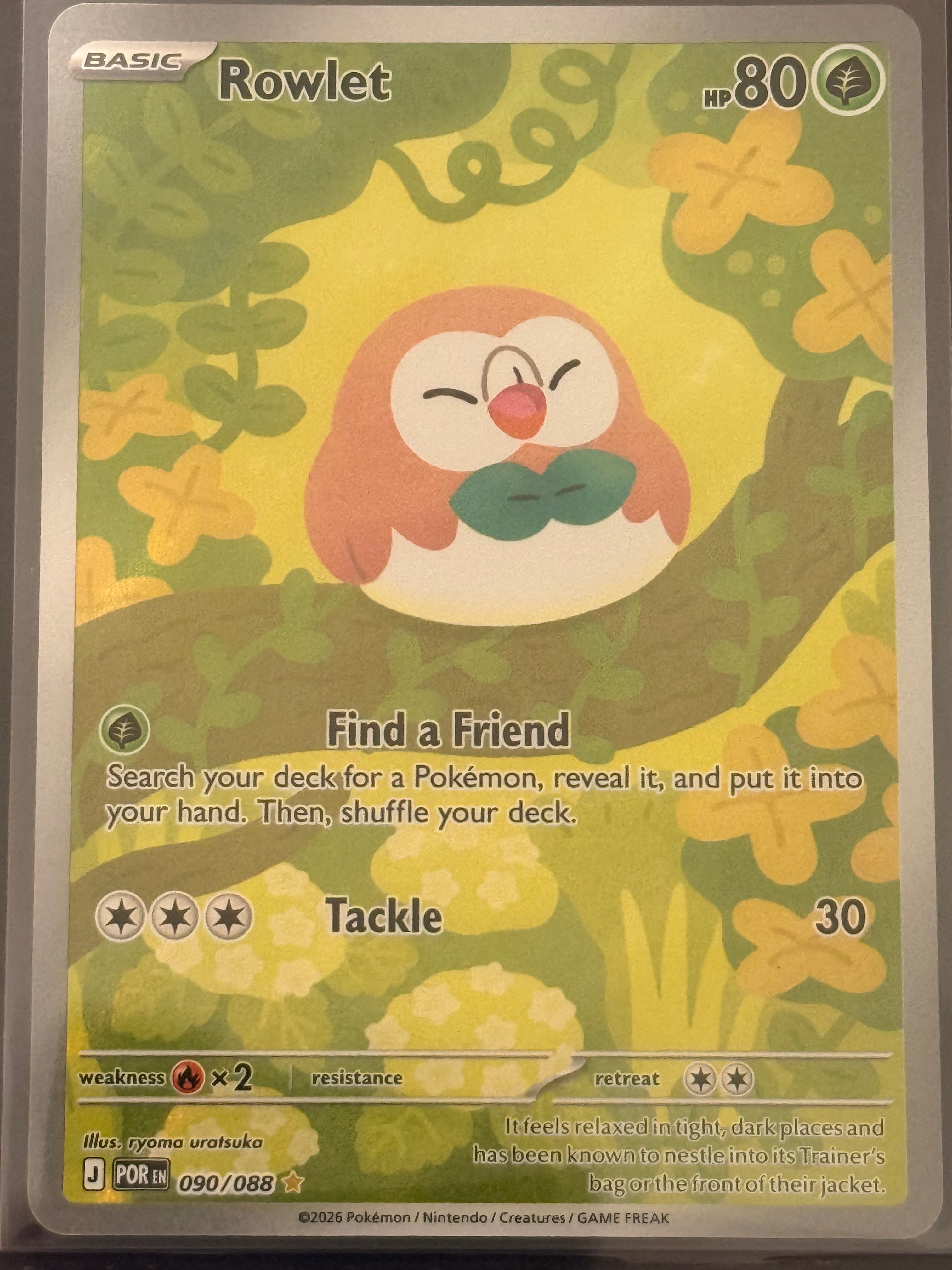 Rowlet #090/088 Illustration Rare Perfect Order 2