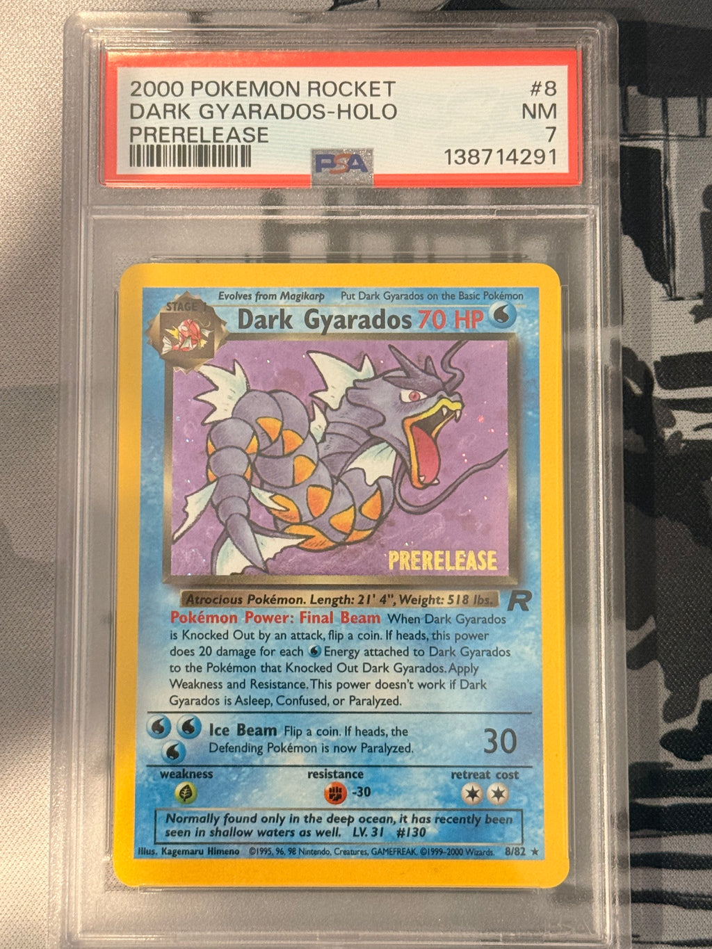Dark Gyarados #8/82 Holo Rare Pre-Release PSA NM 7