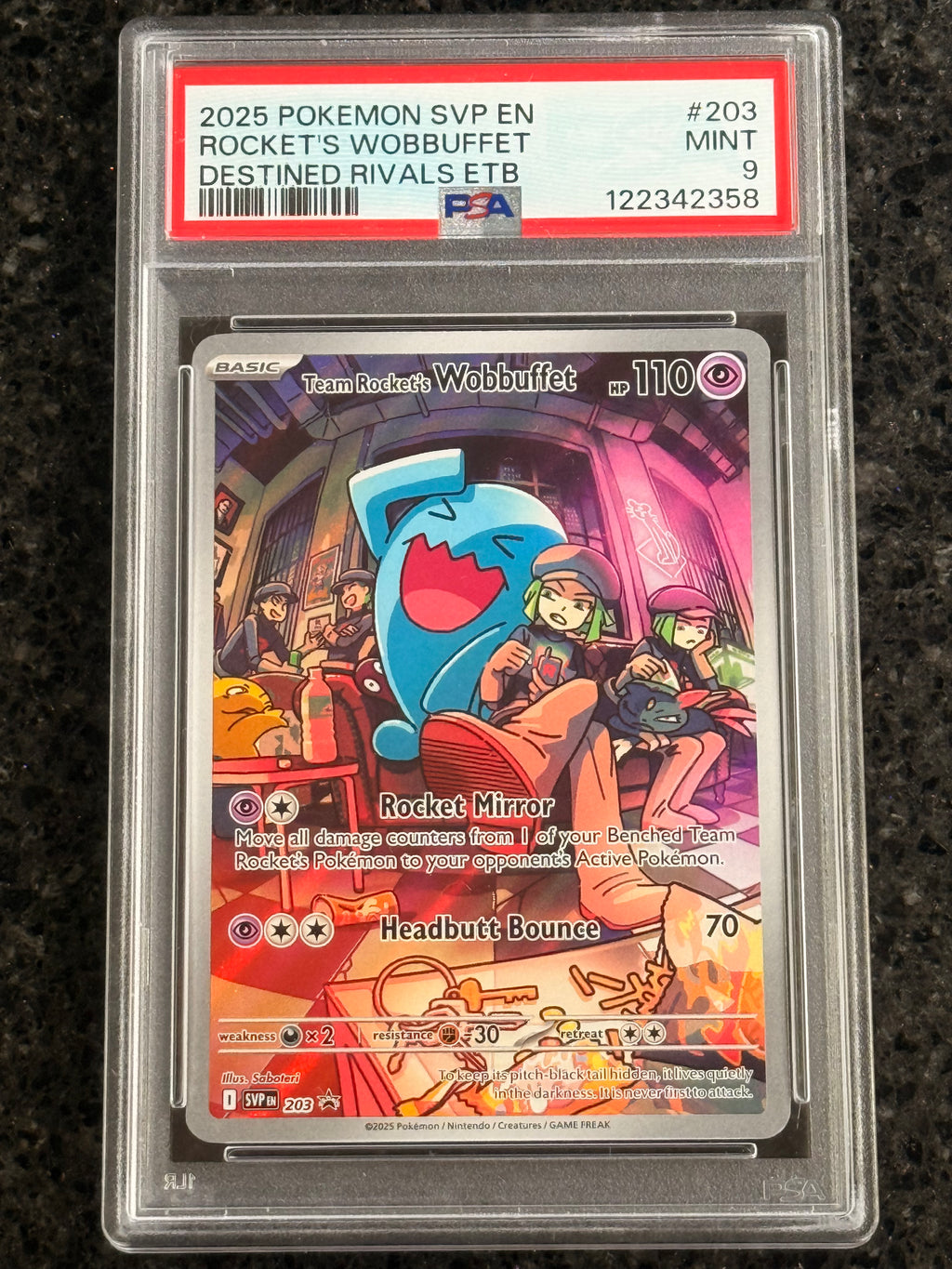 Team Rocket's Wobbuffet #203 Promo PSA MINT 9
