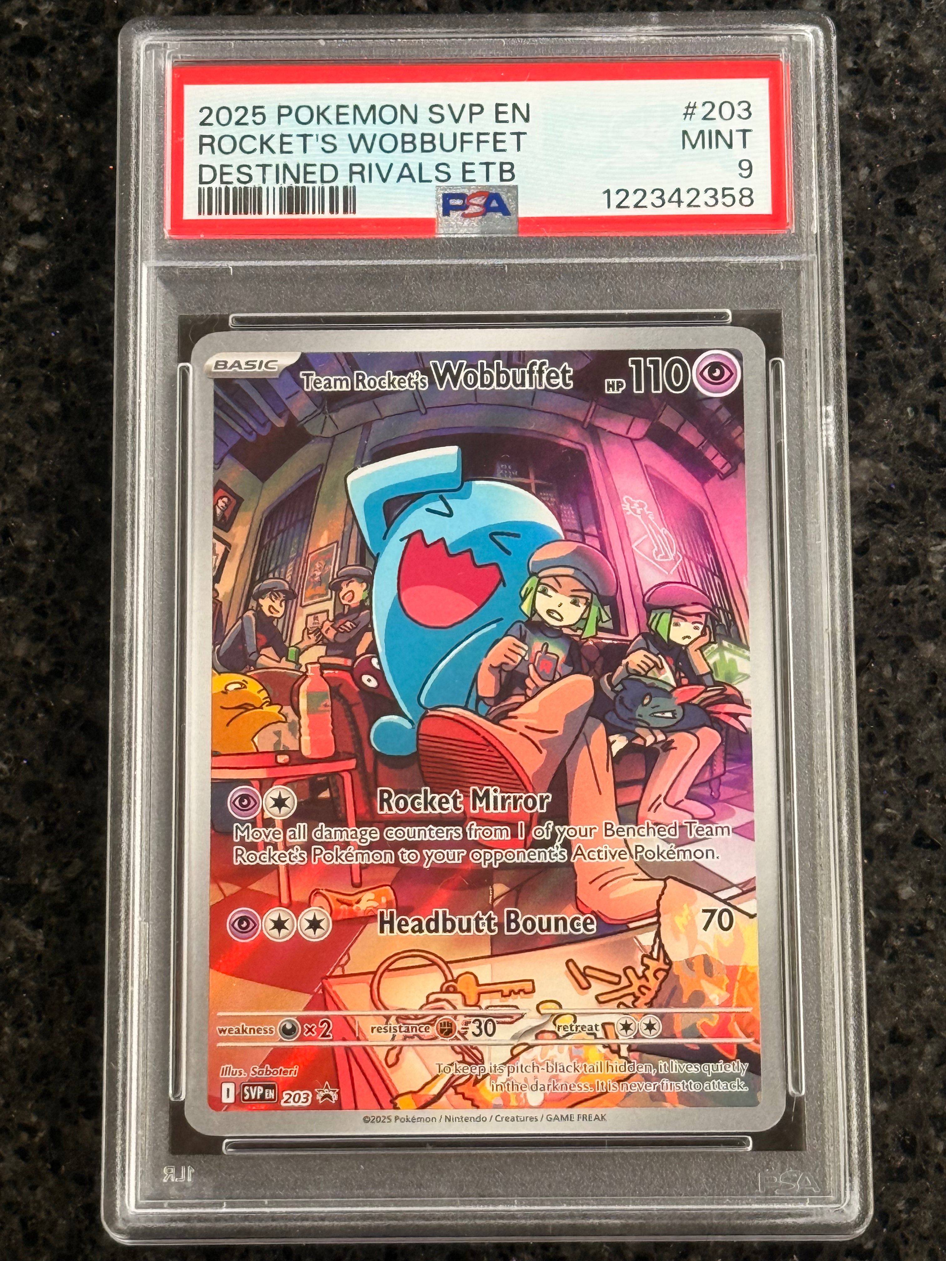 Team Rocket's Wobbuffet #203 Promo PSA MINT 9