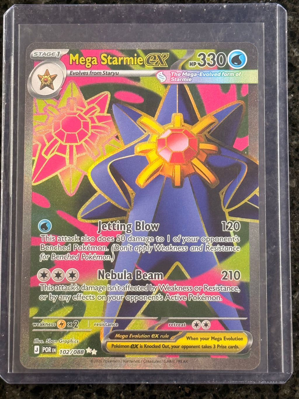 Mega Starmie Ex #102/088 Ultra Rare Perfect Order