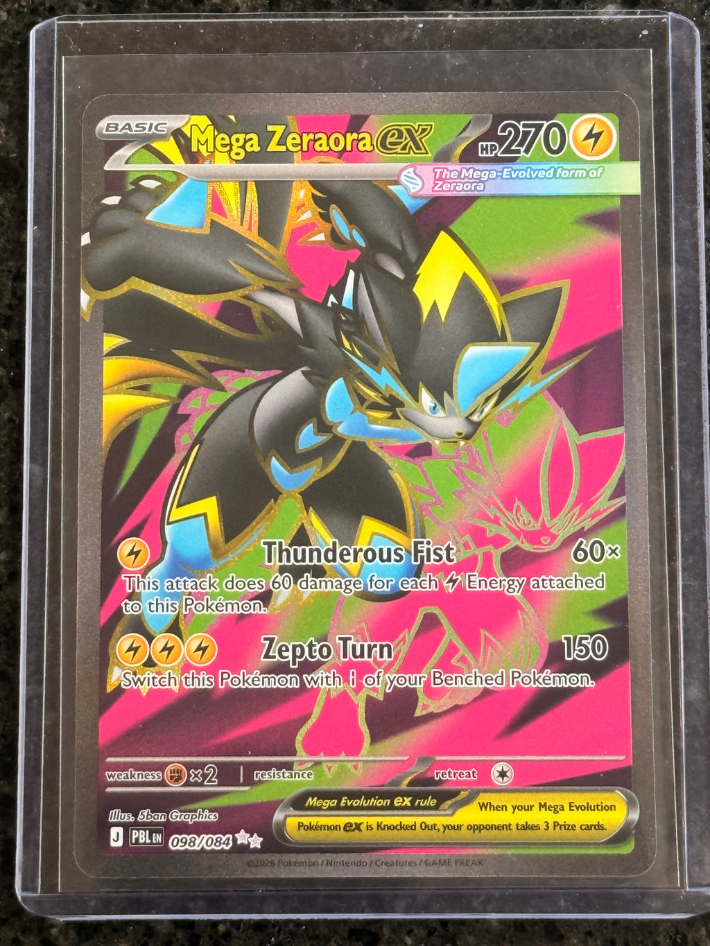Mega Zeraora ex #098/084 Ultra Rare Pitch Black